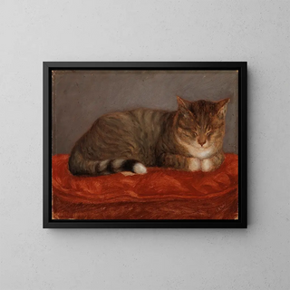 Chat allongé Mosse - Maria Wiik — framed artwork on a wall