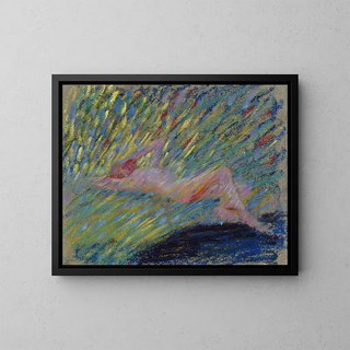 Nude Woman Lying Down - Maria Wiik — framed artwork on a wall