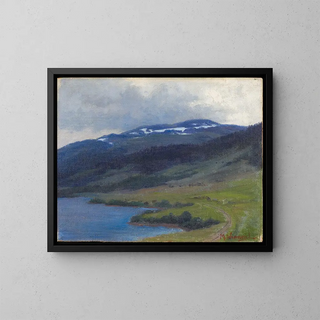Windmill seen from behind - Maria Wrangel — framed artwork on a wall