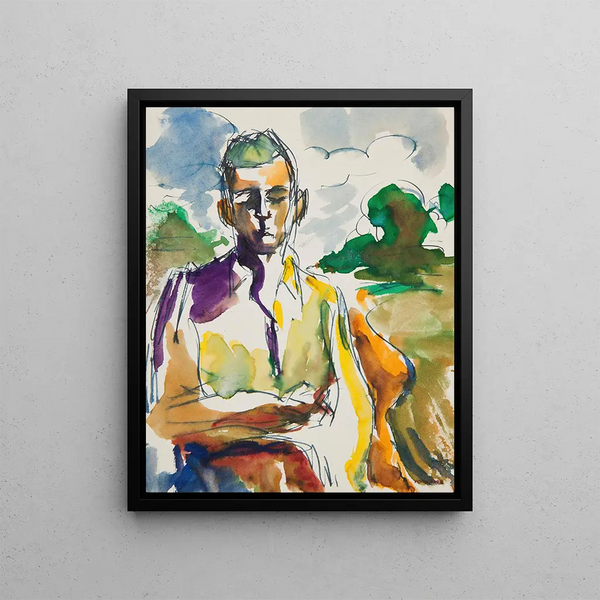 Self-portrait Painting - Marian Kopf — framed artwork on a wall