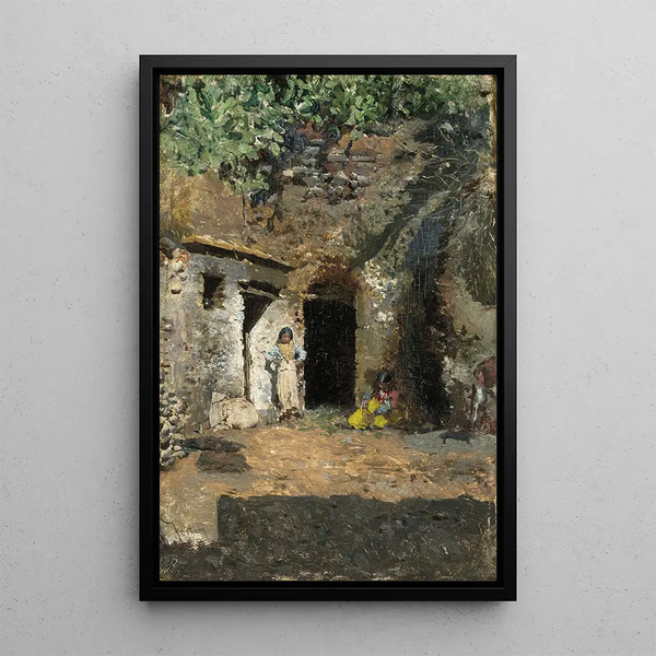 Grottes gitanes Grenade - Mariano Fortuny Marsal — framed artwork on a wall