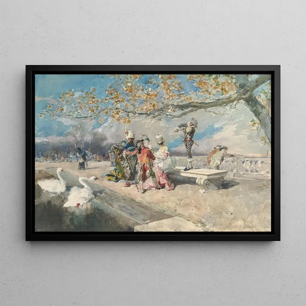 Mascarade - Mariano Fortuny Marsal — framed artwork on a wall