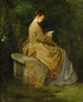 Lady reading on a bench - Mariano Fortuny y Madrazo — artwork view
