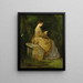 Lady reading on a bench - Mariano Fortuny y Madrazo — framed artwork on a wall