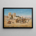 Caravan departing from Bab al-Nasr Cairo - Mariano de Franceschi — framed artwork on a wall