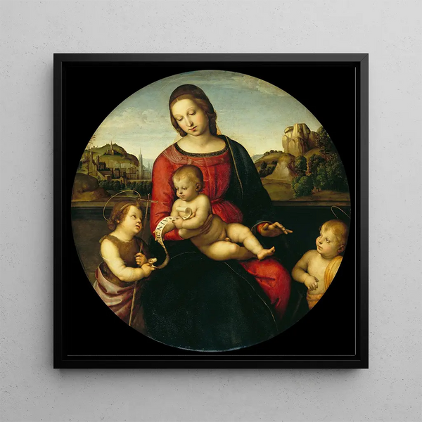 Marie with the Child Jean-Baptiste and a Holy Child Madonna Terranuova - Raphael — wall display of the artwork