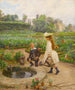 Children near the pond - Marie-François Firmin-Girard — artwork view