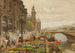 The Flower Market and the Clock Tower - Marie-François Firmin-Girard — artwork view