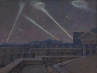 on the terraces of the Palais Bourbon, night of January 29, 1916, zeppelins - Marie-Joseph Léon Clavel Iwill — artwork view