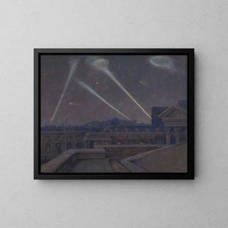 on the terraces of the Palais Bourbon, night of January 29, 1916, zeppelins - Marie-Joseph Léon Clavel Iwill — framed artwork on a wall
