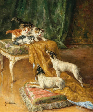 MarieYvonne Laur - Two Jack Russells and Three Kittens.webp