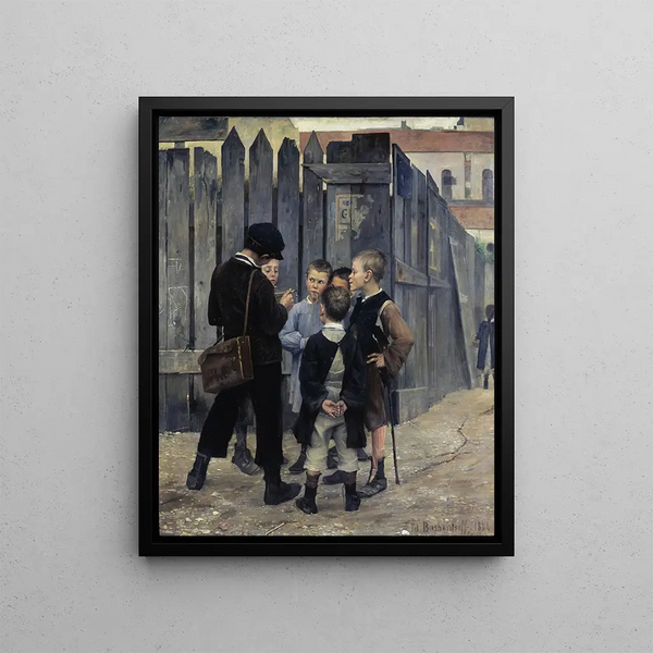 A Meeting - Marie Bashkirtseff — framed artwork on a wall