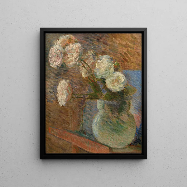 Bouquet de roses blanches - Marie Bracquemond — framed artwork on a wall