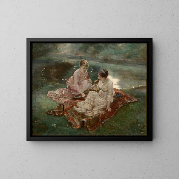 La Partie de jacquet - Marie Bracquemond — framed artwork on a wall
