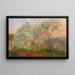 Landscape painting with trees and sunset - Marie Bracquemond — framed artwork on a wall