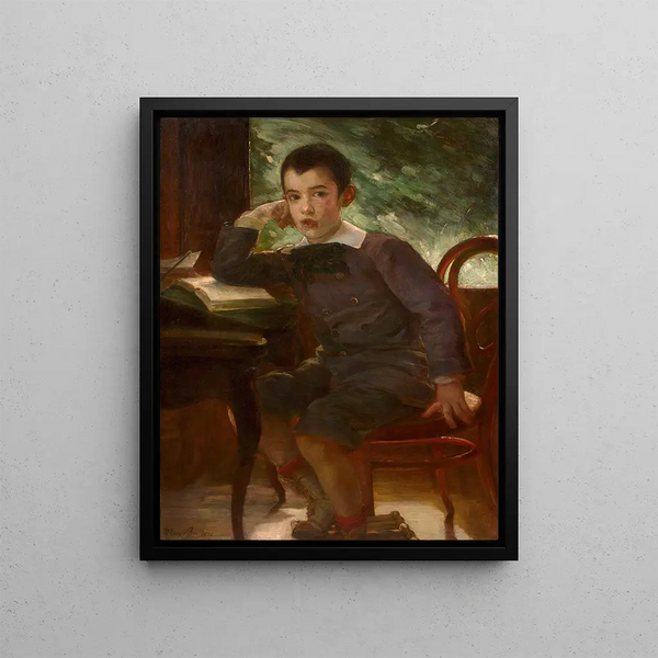 Portrait of Pierre Bracquemond as a child - Marie Bracquemond — framed artwork on a wall