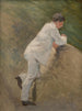 Study of a man in a white suit for On a boat Sisley and his wife - Marie Bracquemond — artwork view