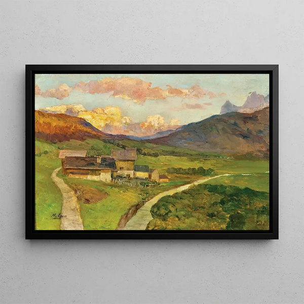 Evening in the Sexten Valley - Marie Egner — framed artwork on a wall