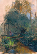 Children near a mountain stream - Marie Egner — artwork view