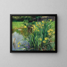 Yellow Irises by a Pond - Marie Egner — framed artwork on a wall