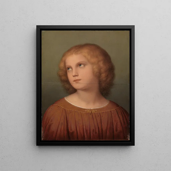 Head of a Child - Marie Ellenrieder — framed artwork on a wall