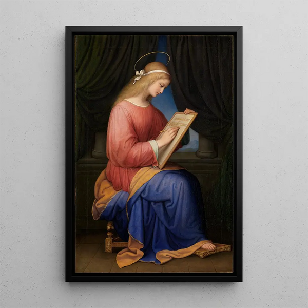 Marie écrit le Magnificat - Marie Ellenrieder — framed artwork on a wall