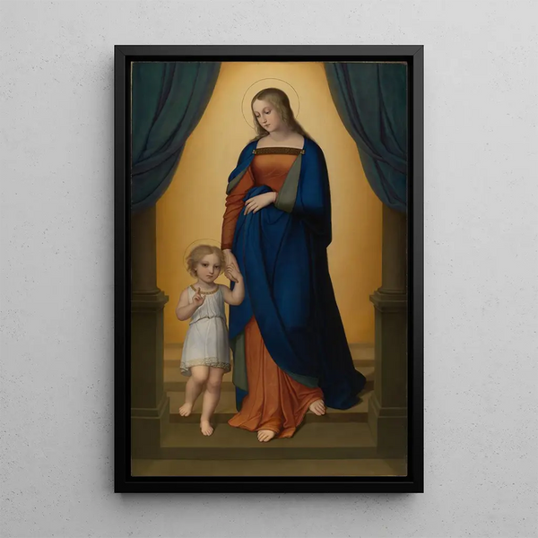 Mary holding the child's hand - Marie Ellenrieder — framed artwork on a wall