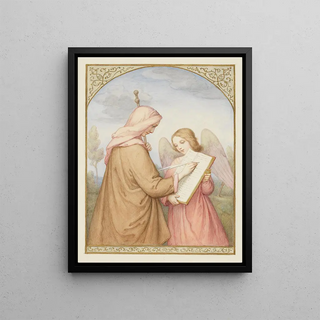Marie Ellenrieder - The pilgrim inscribing herself in the book of God held by an angel.webp