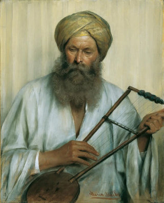 Marie Mller - Orientale mit weiem Kaftan und gelbem Turban.webp
