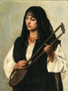Portrait of an Egyptian woman with Tanbura - Marie Müller — artwork view