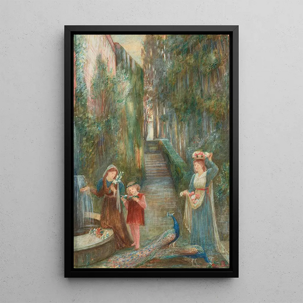 Afternoon in the Garden Colonna - Marie Spartali Stillman — framed artwork on a wall