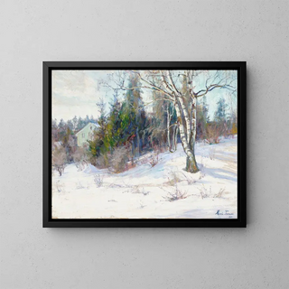 A winter landscape - Marie Tannaes — framed artwork on a wall