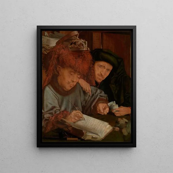 The City Tax Collector - Marinus van Reymerswaele — framed artwork on a wall