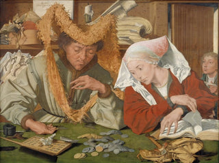 The merchant and his wife - Marinus van Reymerswaele — artwork view