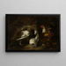 Farmyard with peacock and peahen - Mario Nuzzi — framed artwork on a wall