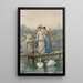 Young women feeding swans - Mario Spinetti — framed artwork on a wall