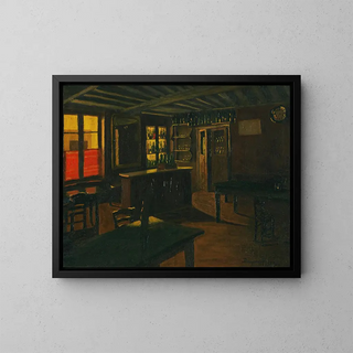 Salle à boire à la Croix-Verte à Moret - Marius Borgeaud — framed artwork on a wall