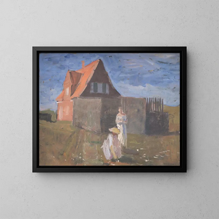 Conversation du soir - Marius Hammann — framed artwork on a wall
