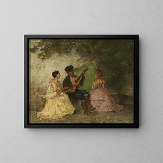 Scene in a Park - Marius van der Maarel — framed artwork on a wall