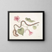Convolvulus c. The Virginian potato Anguis c. The pearl snake - Mark Catesby — framed artwork on a wall