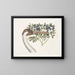 American white crane, the crowned crane - Mark Catesby — framed artwork on a wall