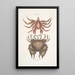 Pagurus Maculatus The spotted hermit crab Cancer chelis crassissimis The crab with a rough shell - Mark Catesby — framed artwork on a wall