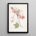 Parus Americanus Gutture luteo The yellow-throated tit Acer Virginianum folio majore The red-flowered maple - Mark Catesby — framed artwork on a wall