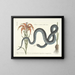 Images of fish, snakes, insects, and other animals as well as some plants Pl058 - Mark Catesby — framed artwork on a wall