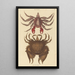 Crab Rock Motté Red Cancer grapsus - Mark Catesby — framed artwork on a wall
