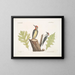 Le pic à ventre jaune The smallest of the spotted woodpeckers White oak The white oak with sharp notches - Mark Catesby — framed artwork on a wall