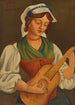 Young girl with mandolin after Gino Severini - Mark Gertler — artwork view
