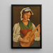 Young girl with mandolin after Gino Severini - Mark Gertler — framed artwork on a wall