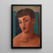 Head of a Young Girl - Mark Gertler — framed artwork on a wall