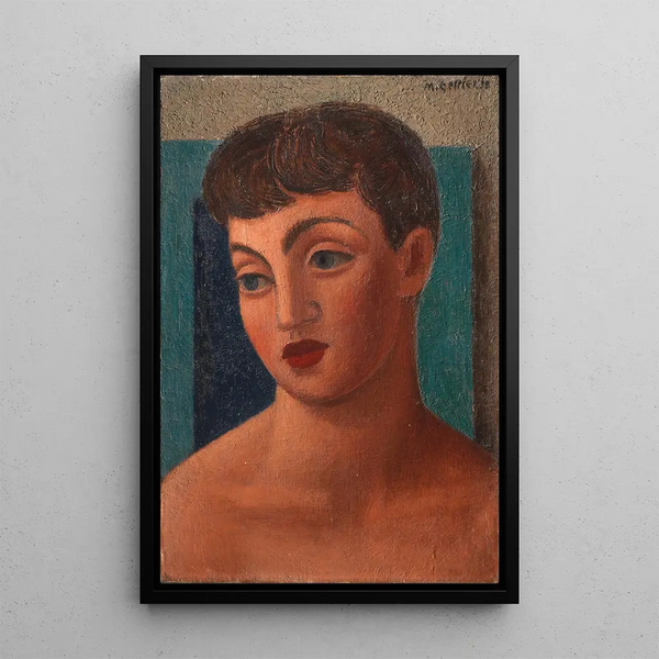 Head of a Young Girl - Mark Gertler — framed artwork on a wall